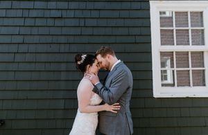Bride and groom photos down by the Lower Deck along the Halifax Waterfront, Nova Scotia