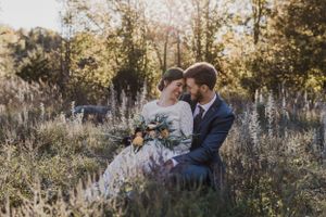 An elopement/ intimate ceremony in the woods in Vanderwater Conservation Area near Tweed, Ontario