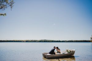 Intimate wedding hosted by Carriage Lane Elopements at Lake on the Mountain in Prince Edward County, Ontario