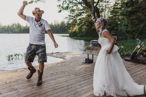 A small wedding on a lake near New Ross, Nova Scotia