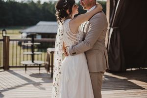 Intimate wedding in the woods at Whispering Springs in Grafton, Ontario