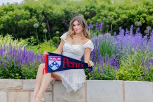 This senior portrait shows off the college she will be attending. Memories last forever