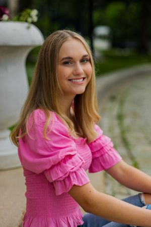 a classic senior portrait profile image with vibrant colors.
