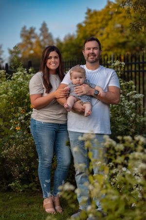 A beautiful family portrait with a newborn