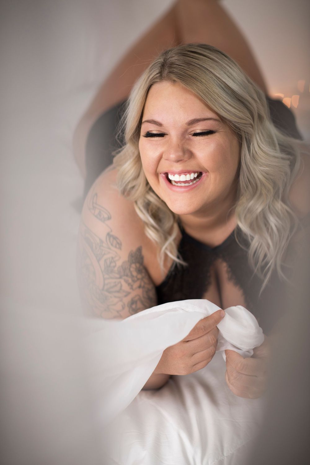Female boudoir portrait photography session in Buffalo, NY