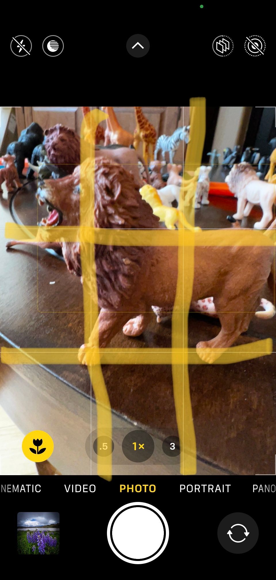 Grid Lines Highlighted From Iphone