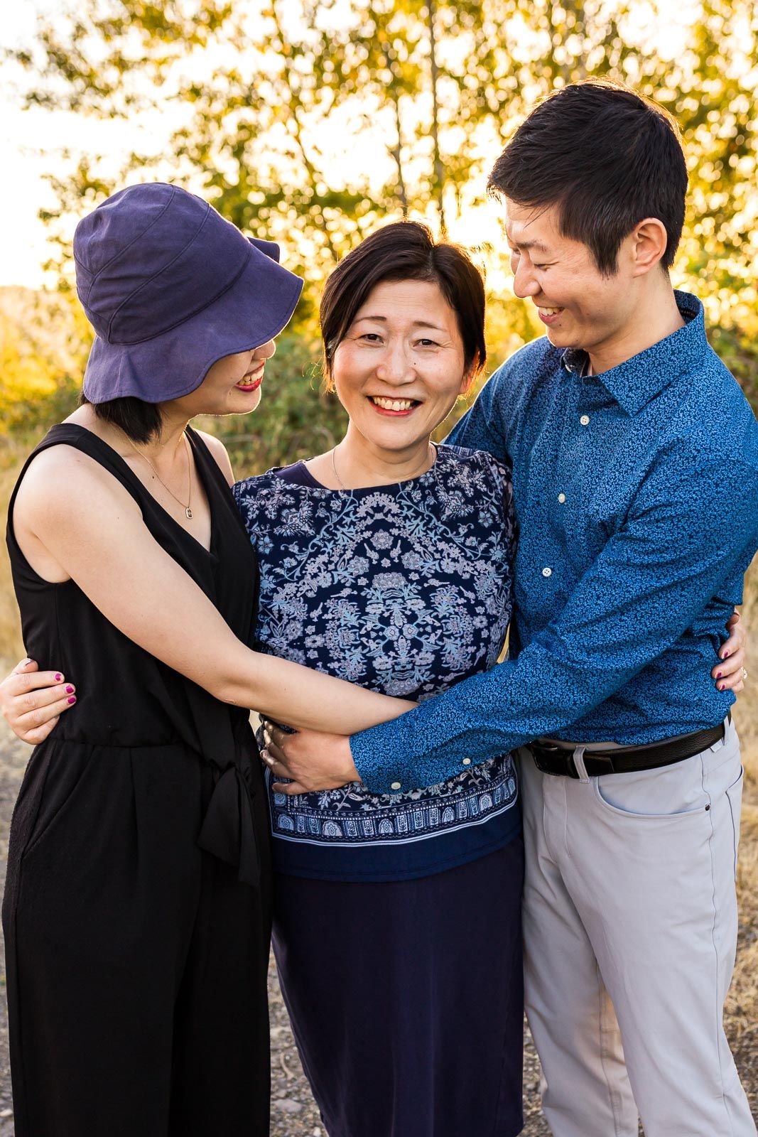 Mother surrounded by her adult children