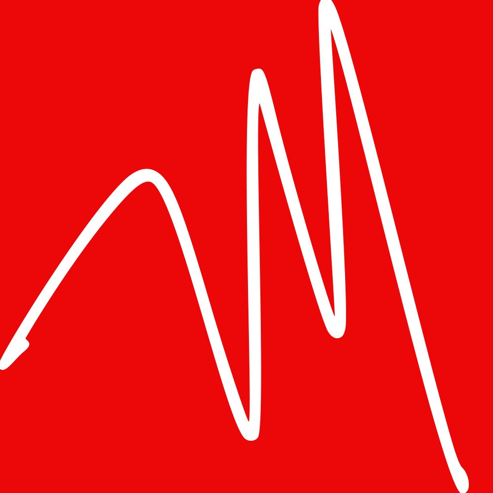 Simple white zigzag line pattern on bright red background.