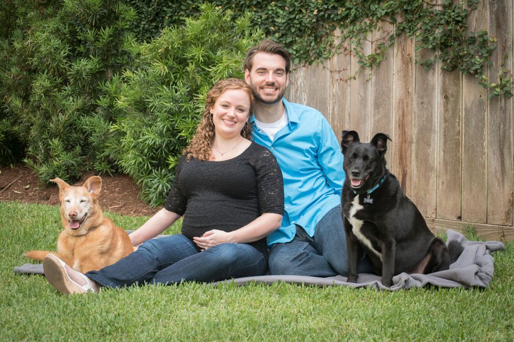 fur baby's dogs are part of our family too. We include them in our boutique Houston maternity lifestyle photography sessions.