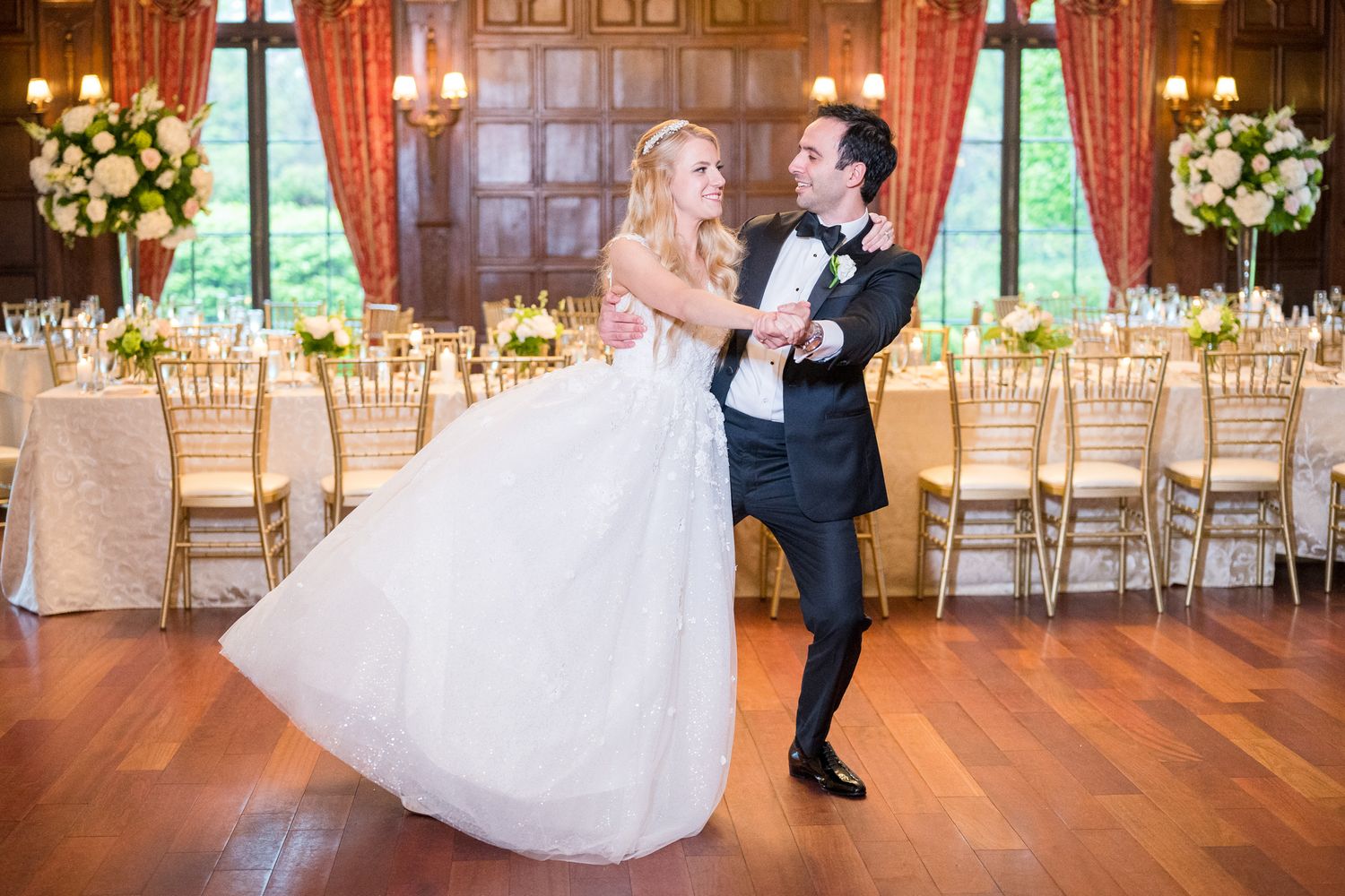 Bride and groom dance