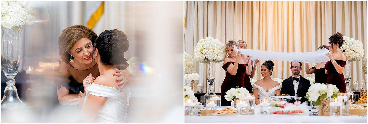 Intimate moments captured during an elegant wedding reception celebration.