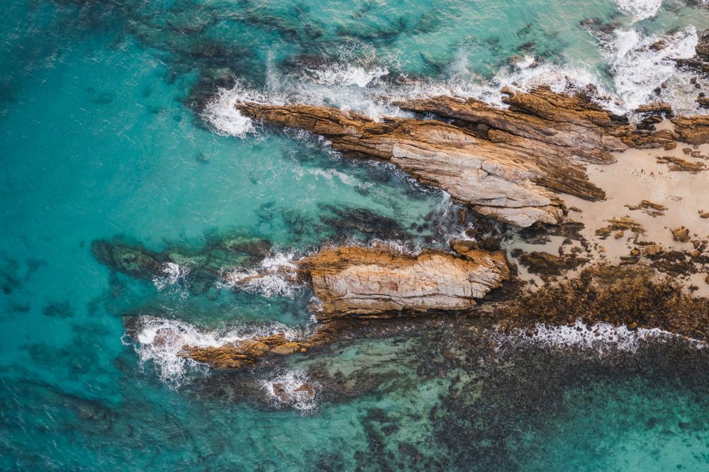 Drone image of Keppel islands reef