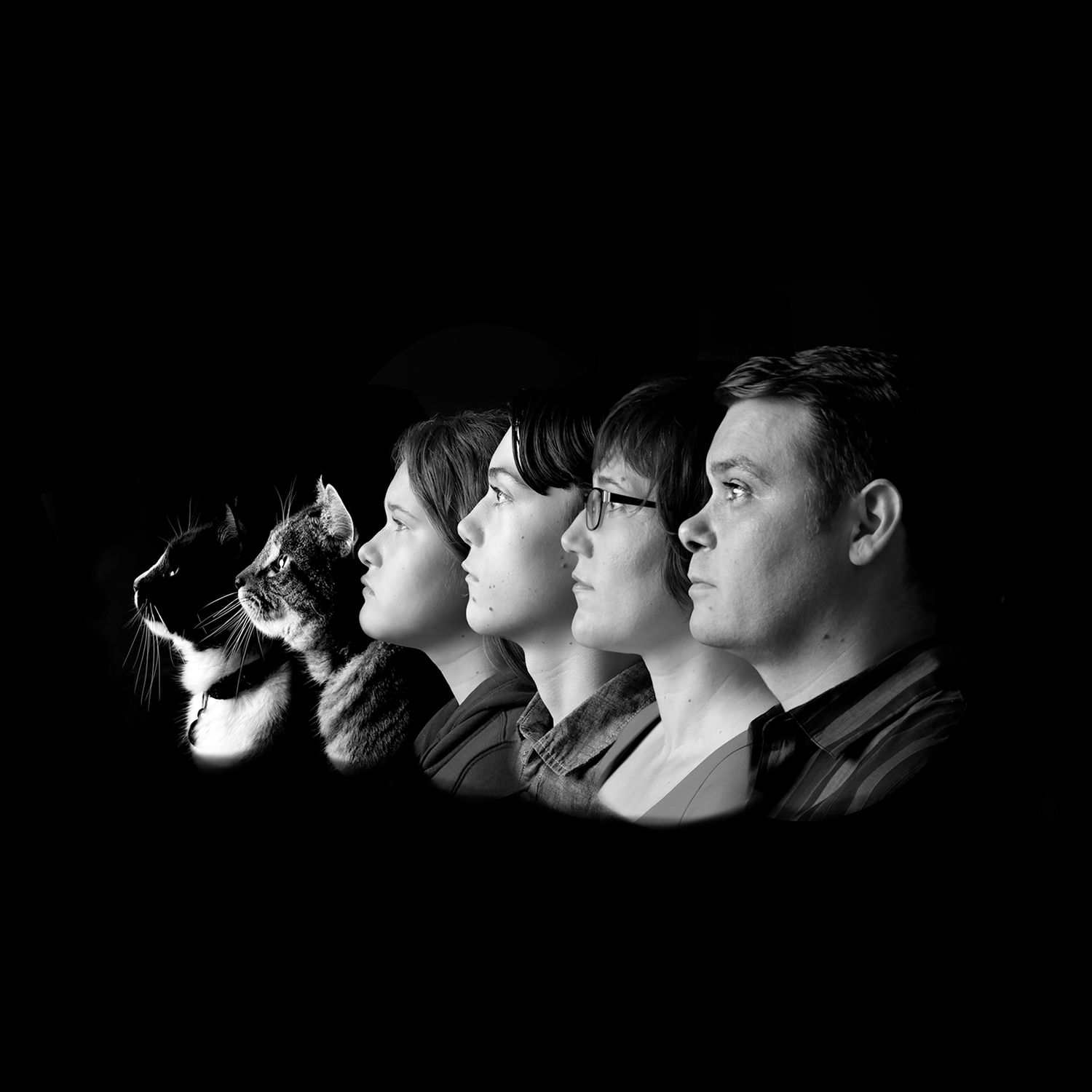 Black and White Portrait of Holli's Family by Holli Margell