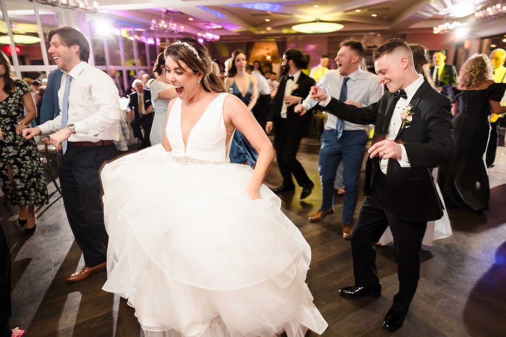 The newly married couple enjoy a passionate dance at their wedding reception at the Oceanview of Nahant