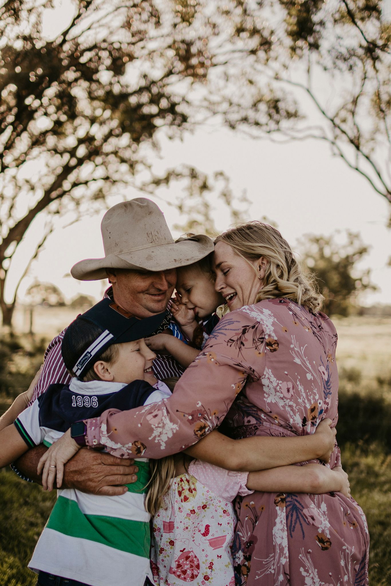 all together for a family hug