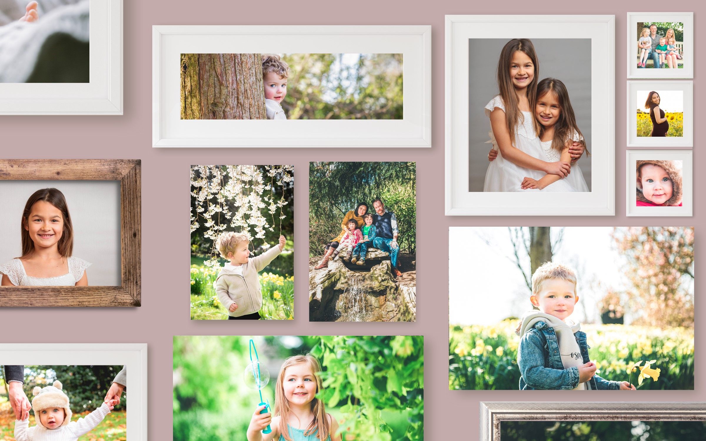 Wall of Family Frames
