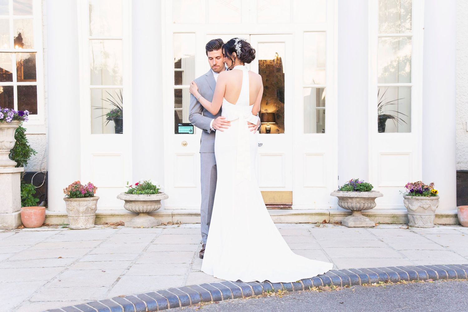 Bride and Groom at St. Michael's Manor St. Albans