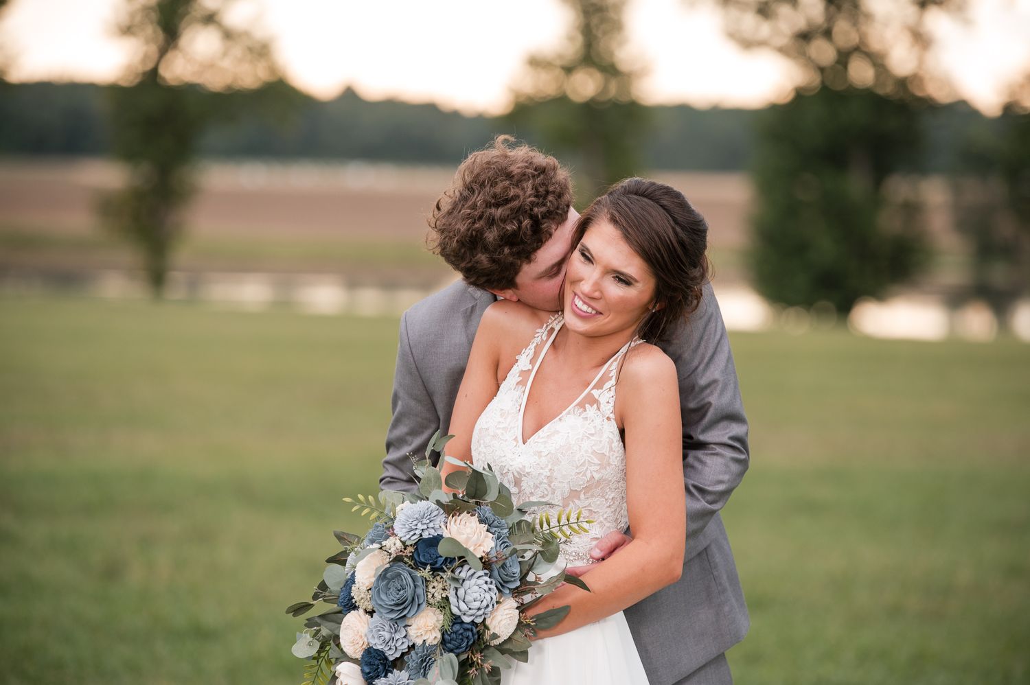 Bride and Groom Barn Wedding