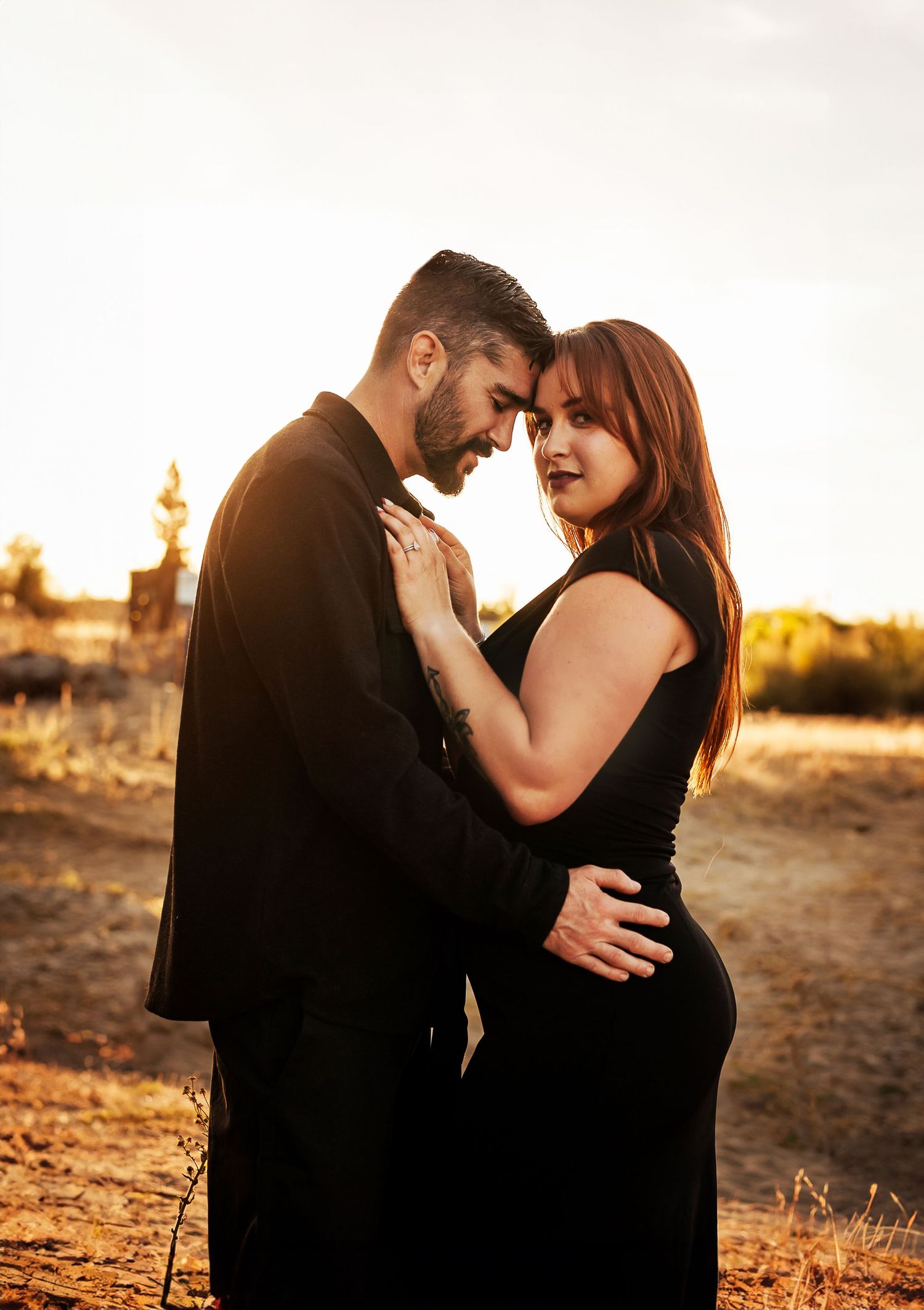 Newly married couple at sunset, elopement photographer near me, Sacramento wedding photographer