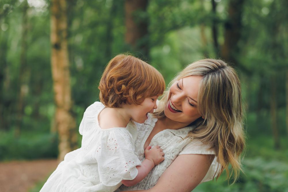 Mother with toddler in Ashdown Forest