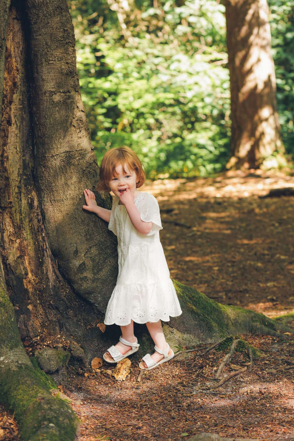 Toddler at tree