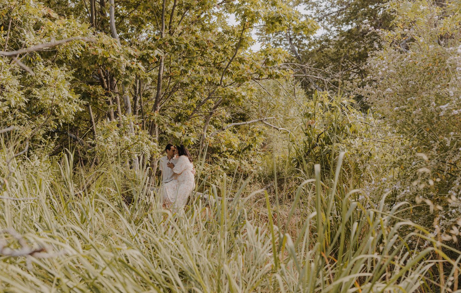 E. Noelle Photography couple engagement in the Los Angeles Malibu hills landscape shot with greenery everywhere