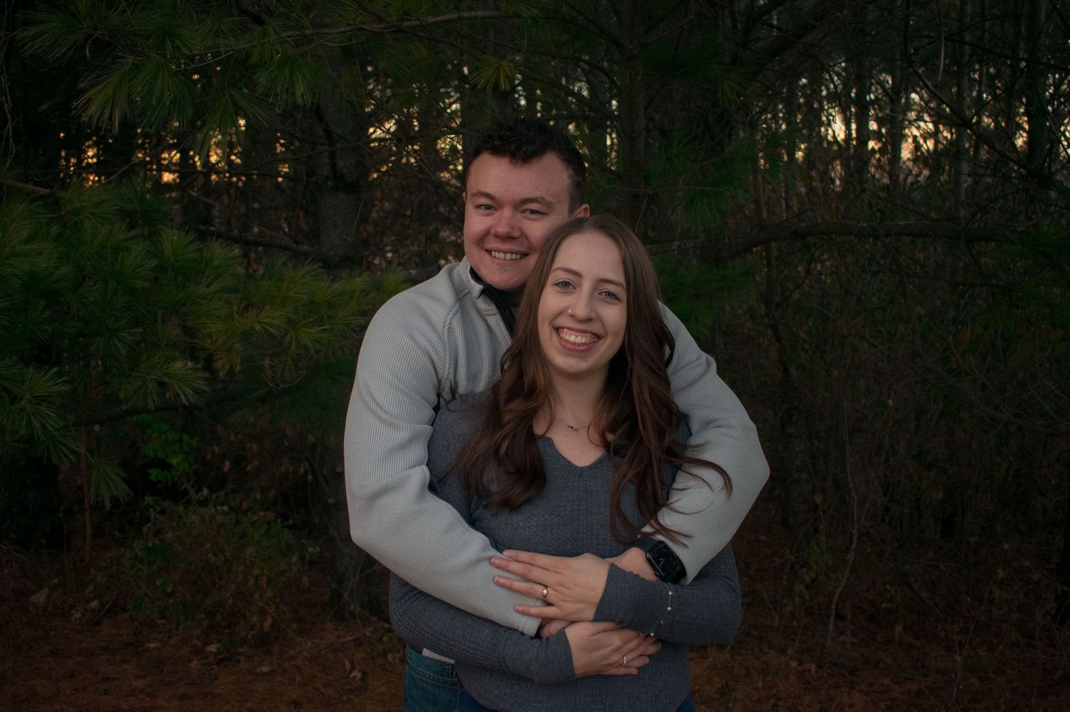 Couple Photoshoot - Matt and Ashley in the trees at the Drumlin Winery in Waunakee, Wisconsin