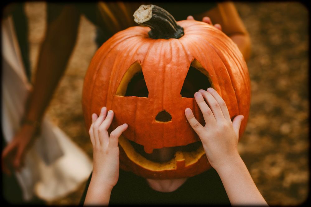 A Spooky Sheet Ghost and Pumpkin Head Halloween Family Photo Session in Seguin, Texas | Katy Montoya Photography