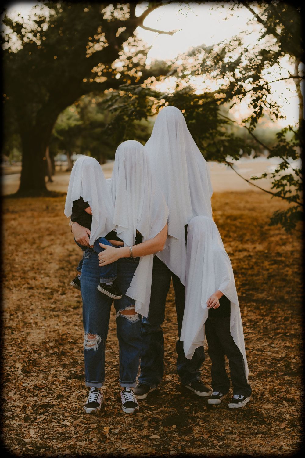 A Spooky Sheet Ghost and Pumpkin Head Halloween Family Photo Session in Seguin, Texas | Katy Montoya Photography