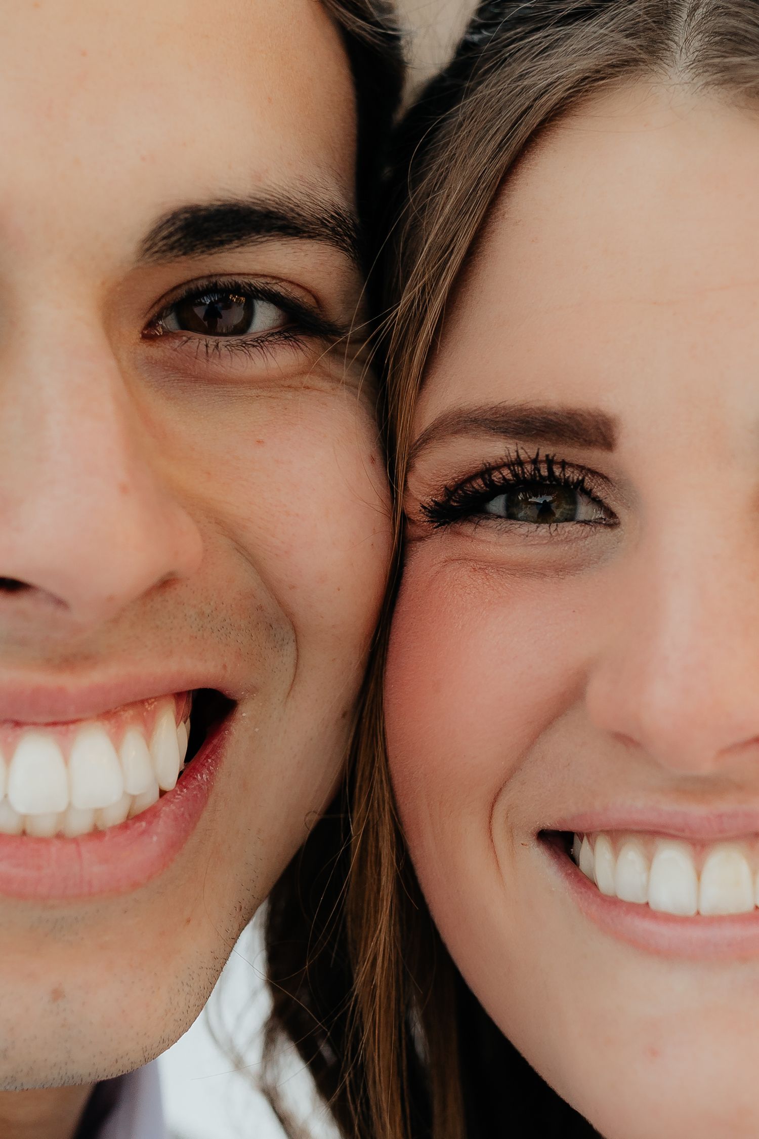 Bride and Grooms half faces