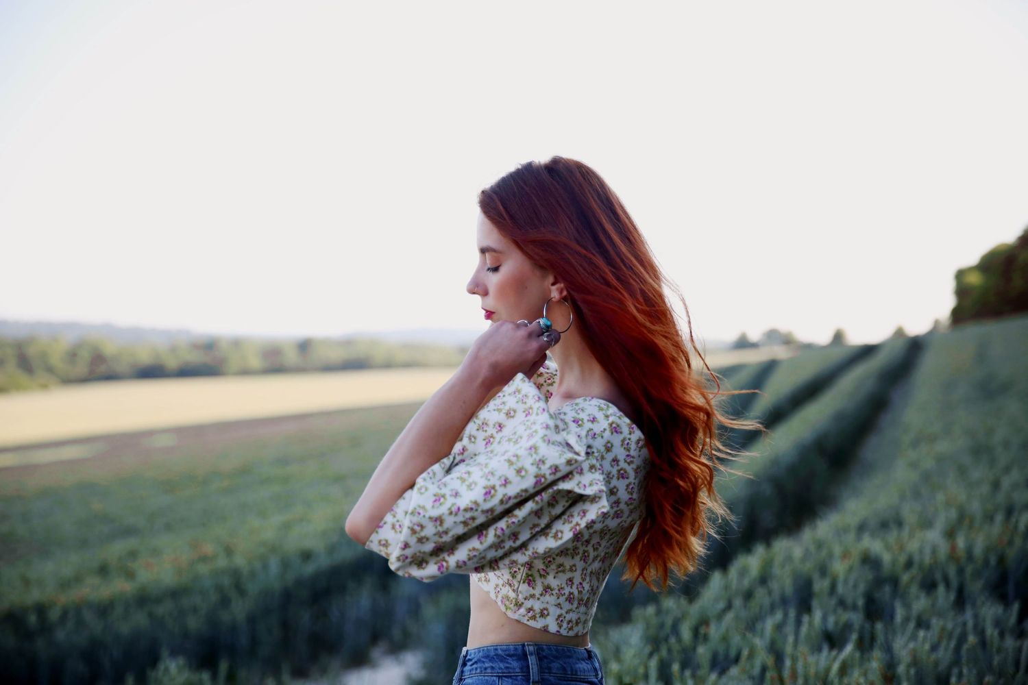 Boho Photographer Location Shoots Natural Lighting Red Head Shoot Dancer Portfolio Model Shoot