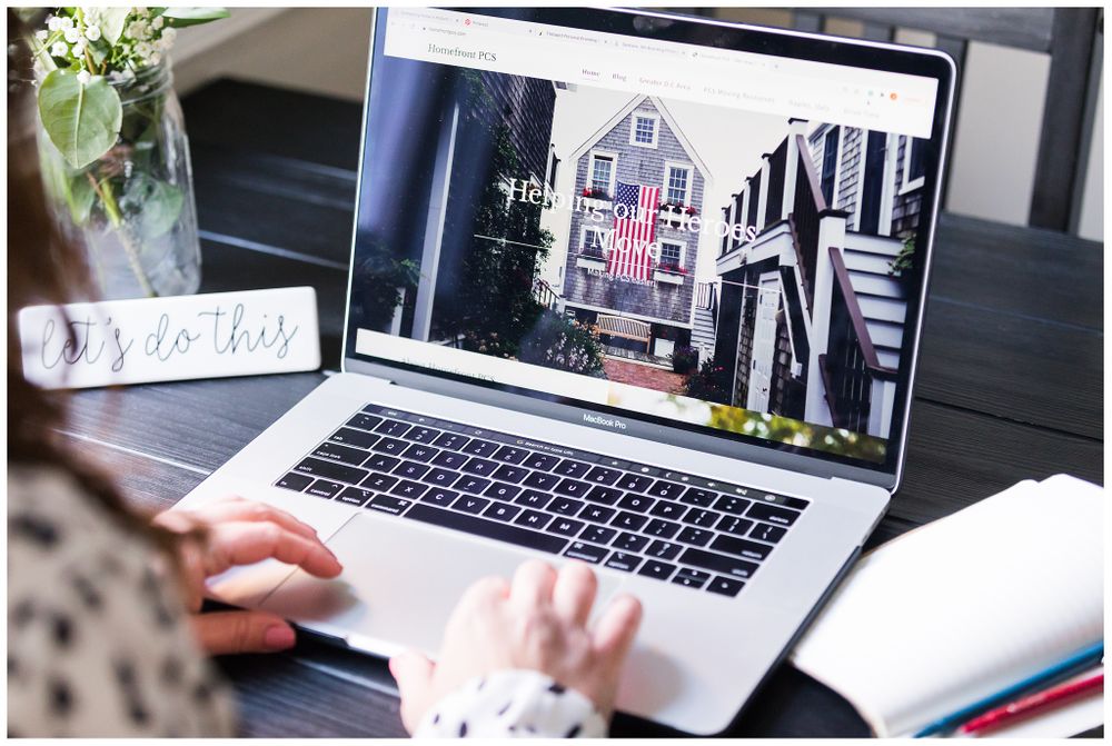 Woman working on computer for brand session