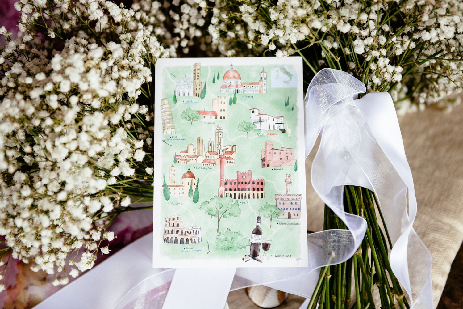 invitation for a wedding in Tuscany Italy