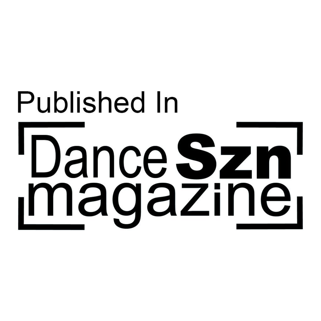 White minimalist logo design for Dance Szn magazine against plain background.