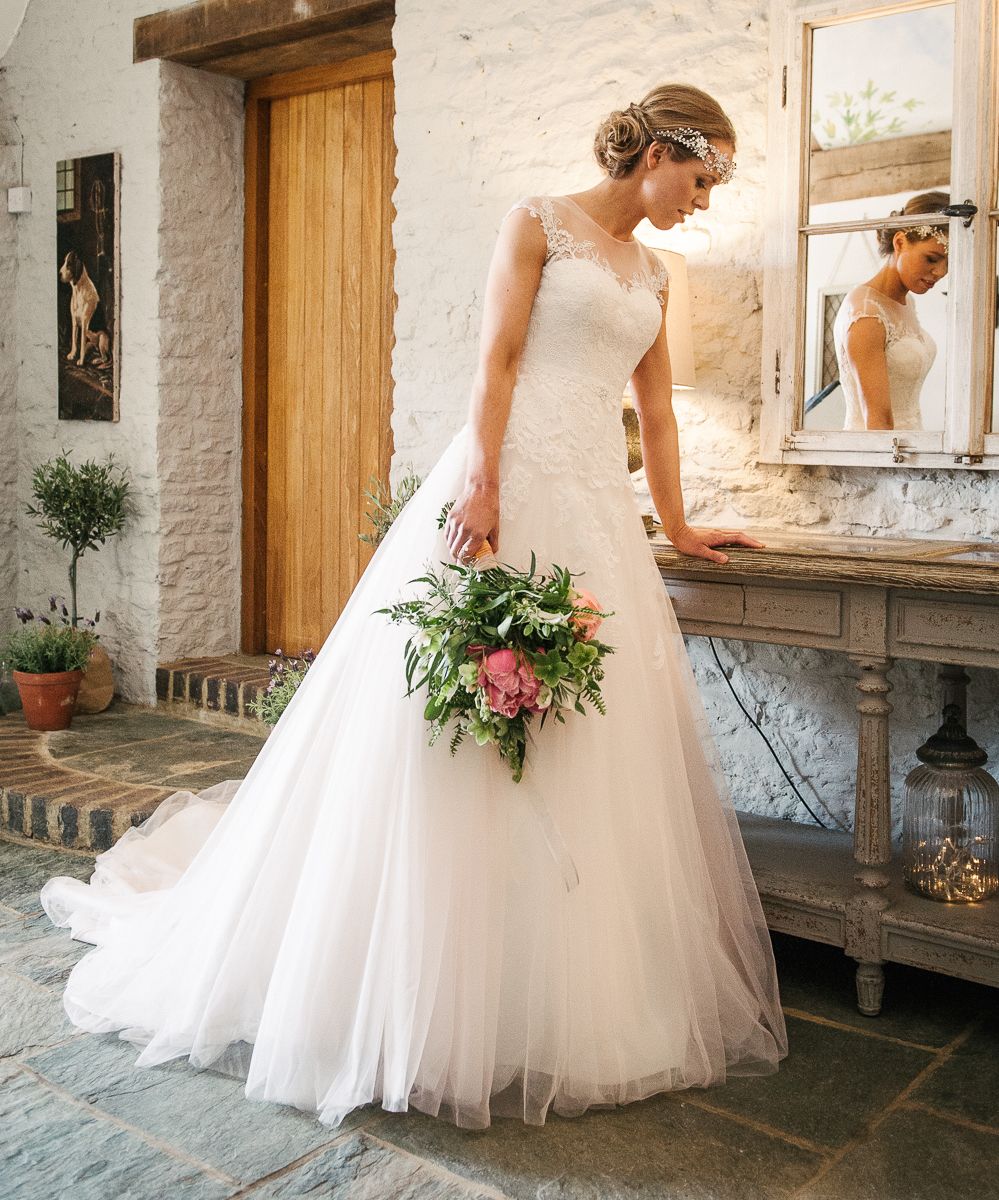 Wedding editorial portrait of bride