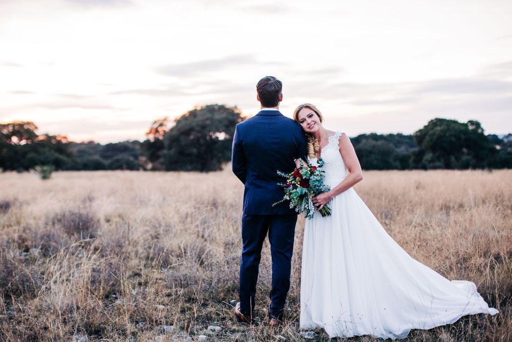 Couple portrait taken on wedding day using natural light