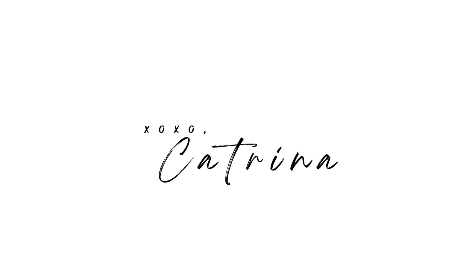 Elegant calligraphy text reading 'Catrina' in black script on white background.