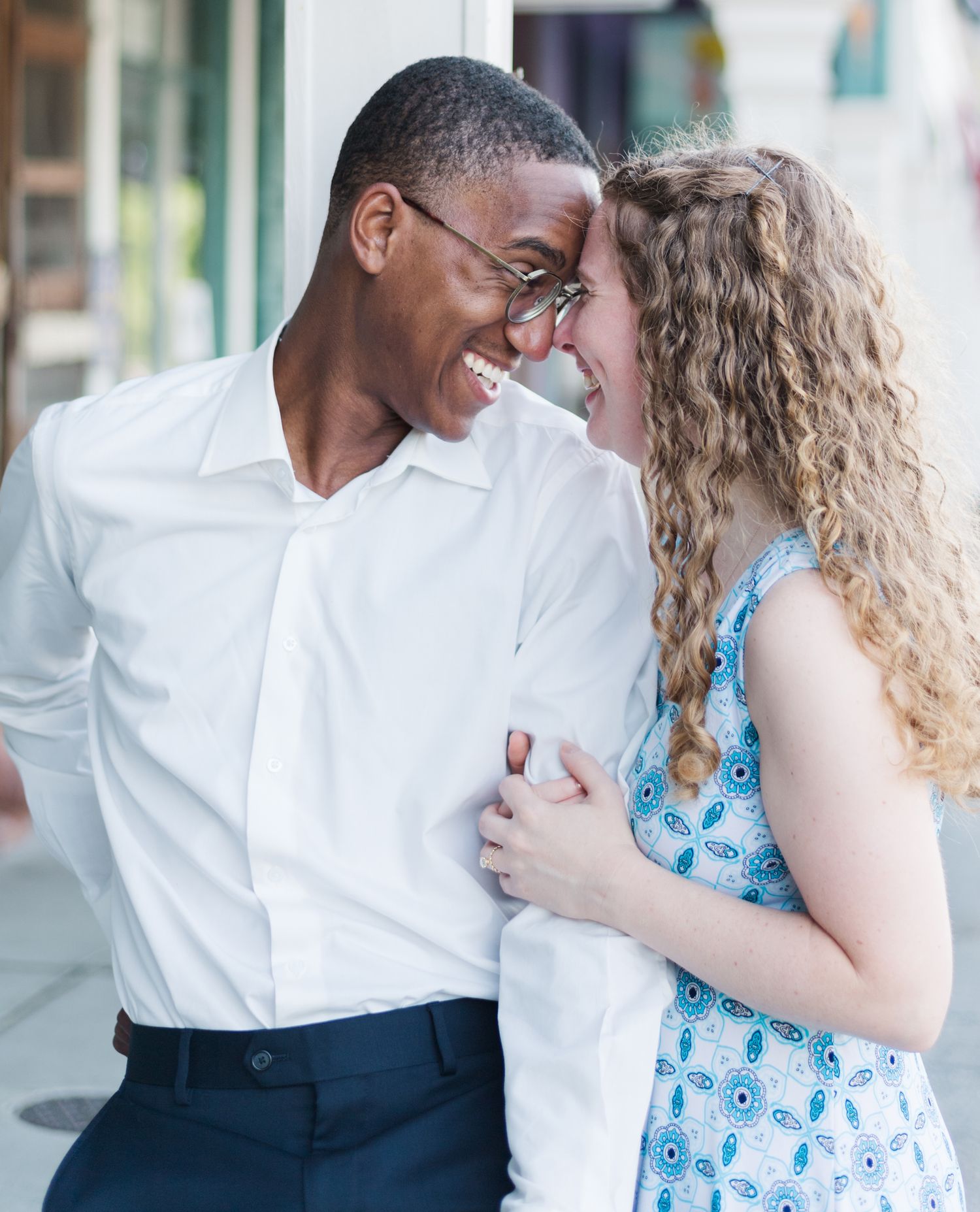 Jayme Riggleman Photography of Indianapolis Indiana captures emotions of interracial couple during engagement session