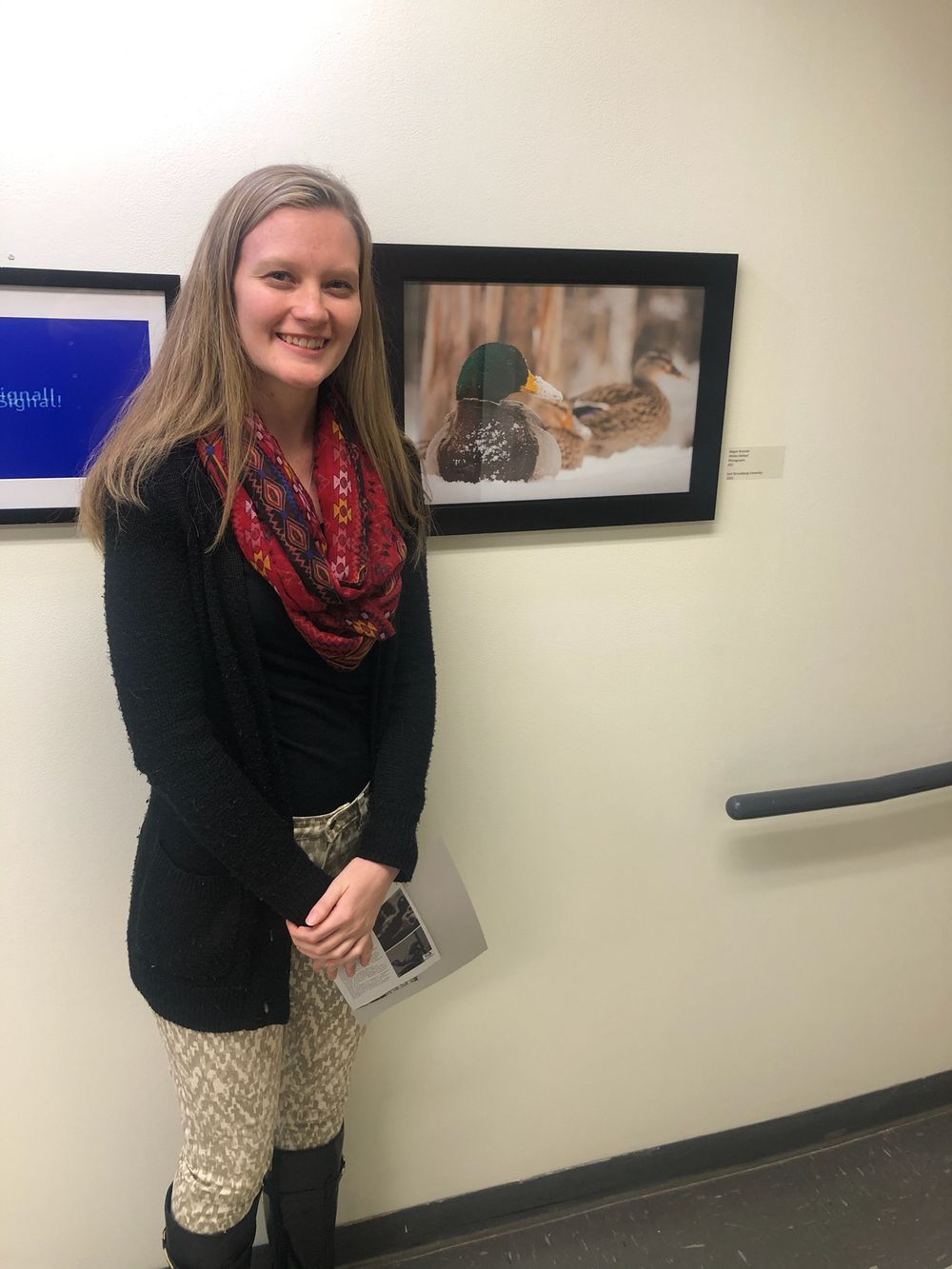 Megan Brosnan with her photo "Winter Mallard"