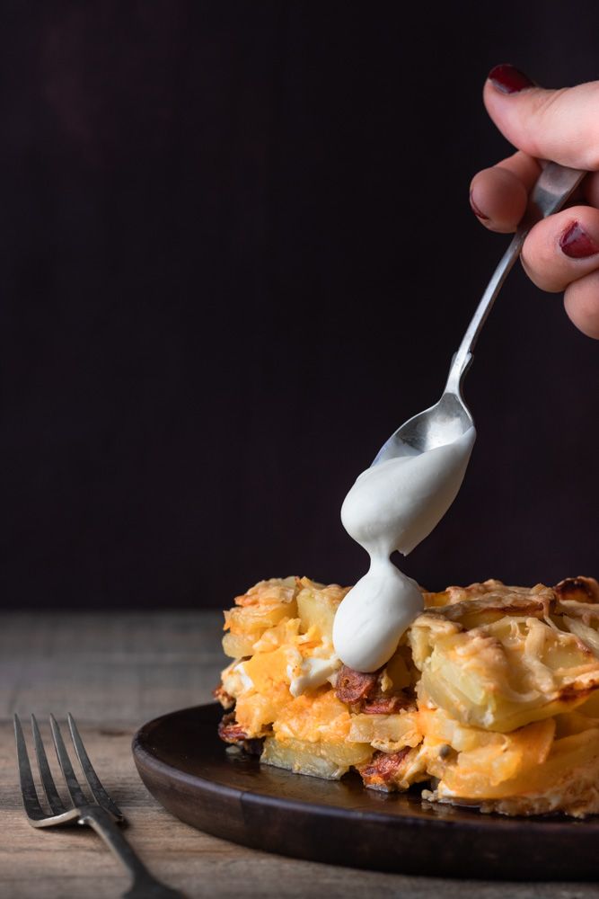 Hungarian Potato Casserole Recipe - Rakott Krumpli - Photo by © Reka Csulak Three Pod Studio