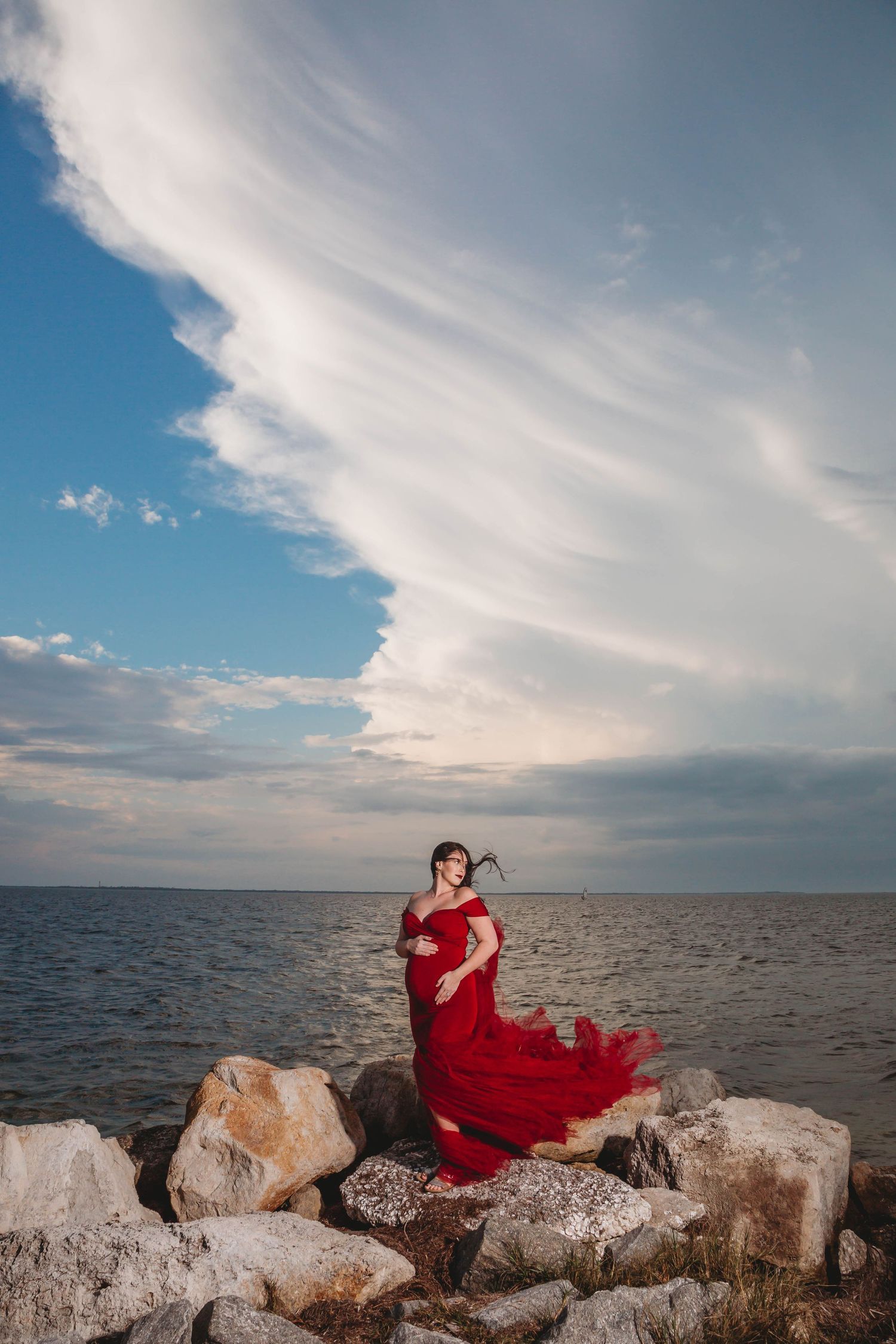Tampa Maternity Photographer- Tarpon Springs Beach at Sunset