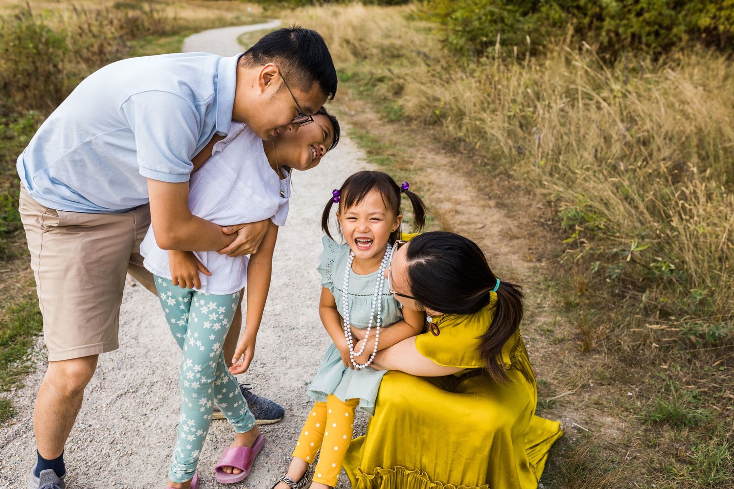 Candid moment of family laughing and playing in Surrey BC