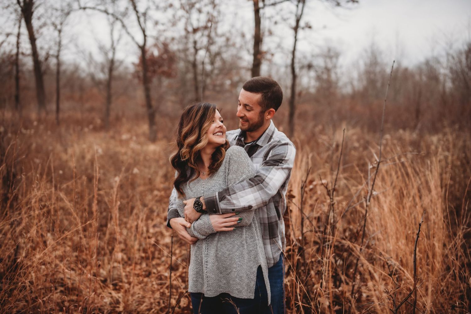 couple photo, in field