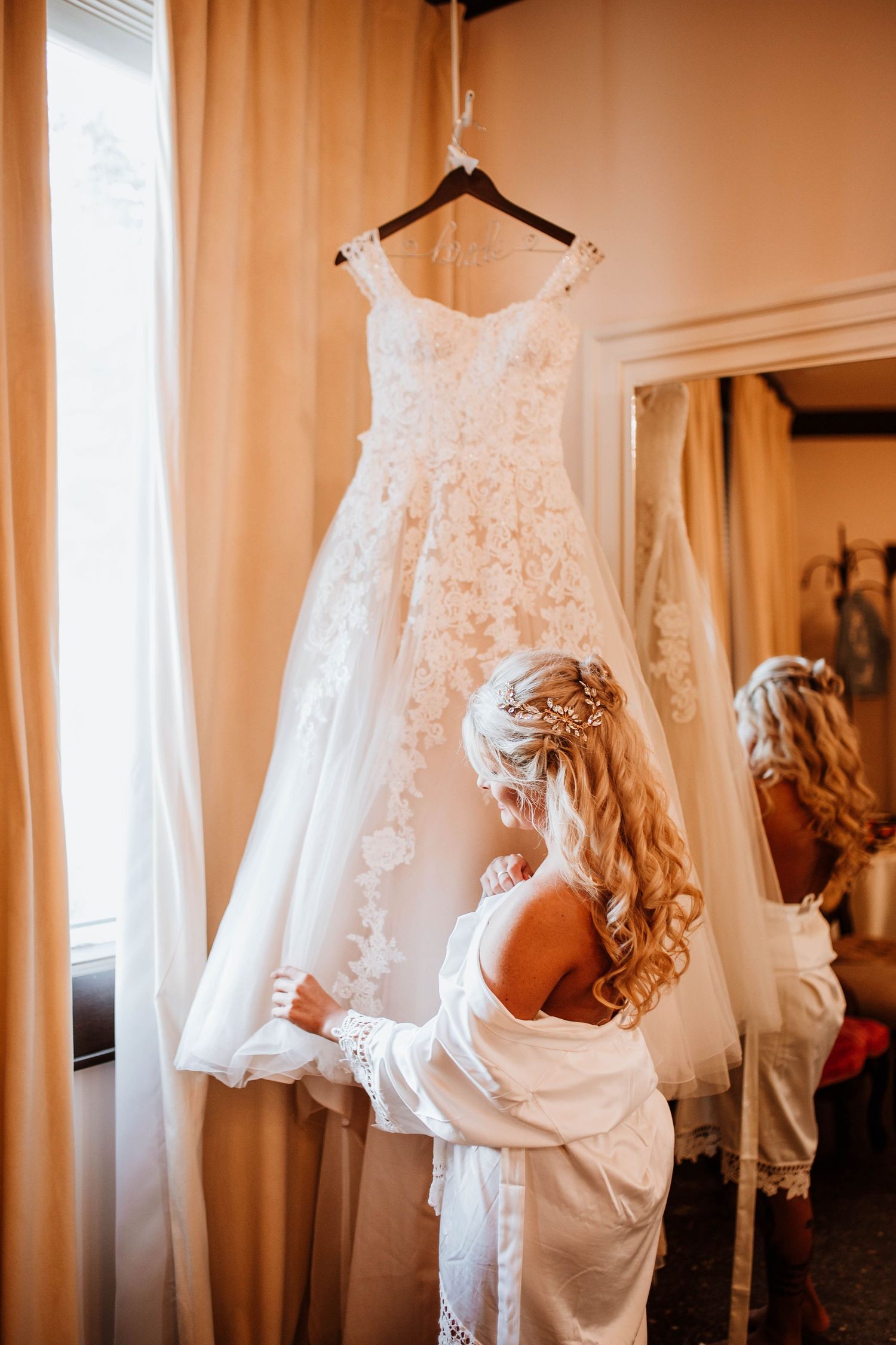 Bride with wedding dress pose, Milton West Va.