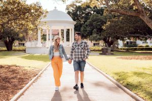 Engagement Photoshoot in front of the Balmoral Rotunda