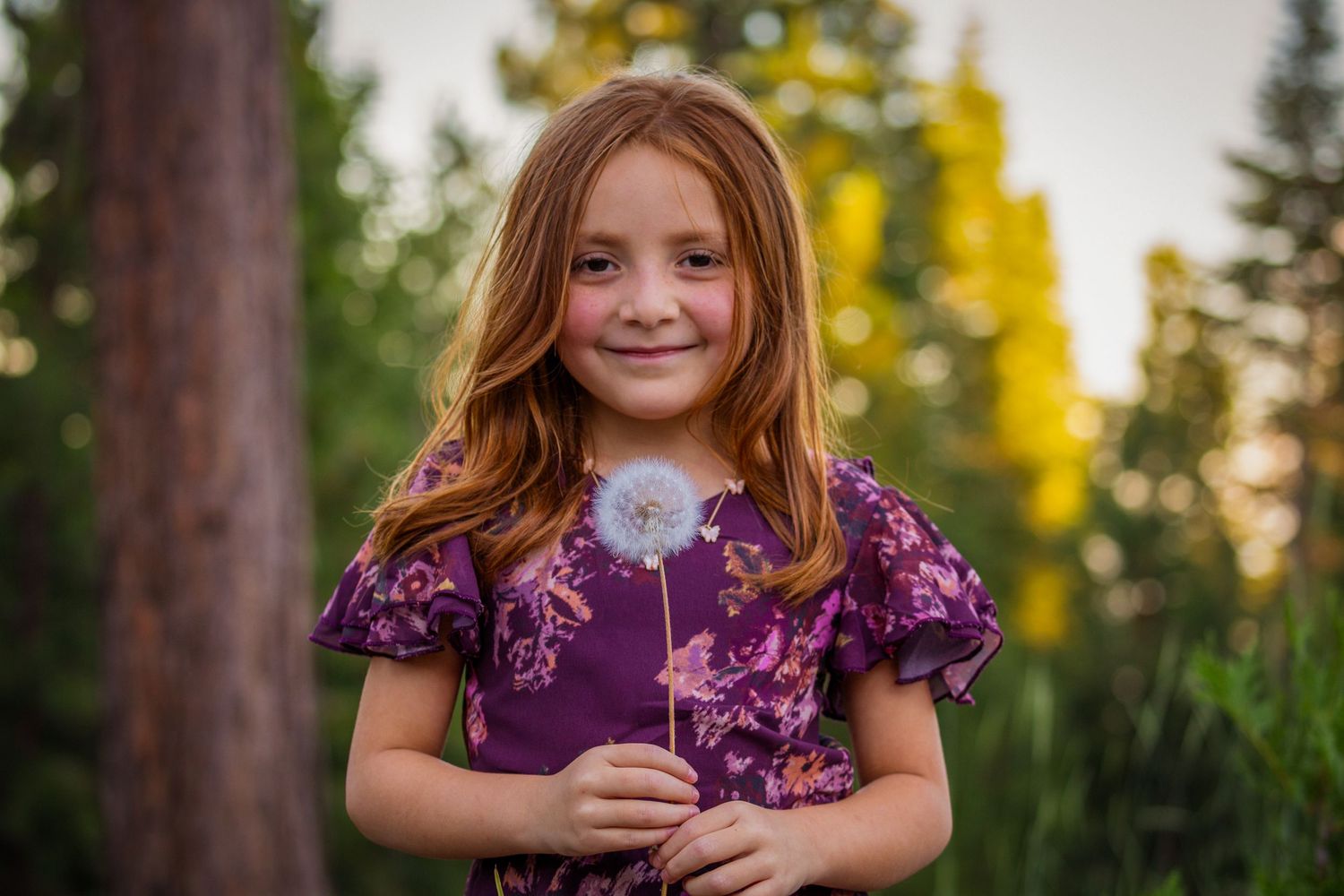 Girl holding dandelion