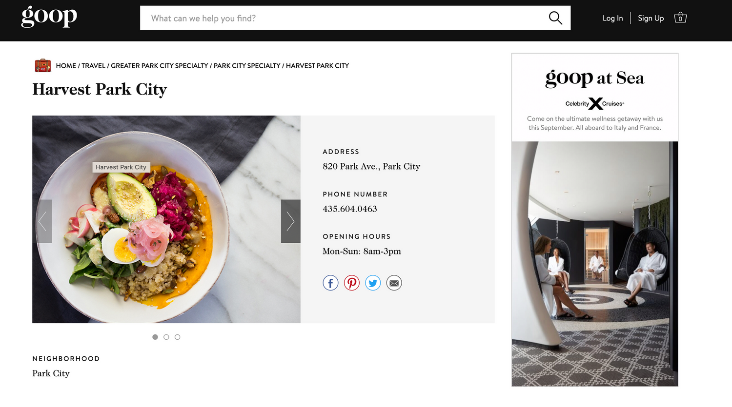 Harvest Park City Magazine feature