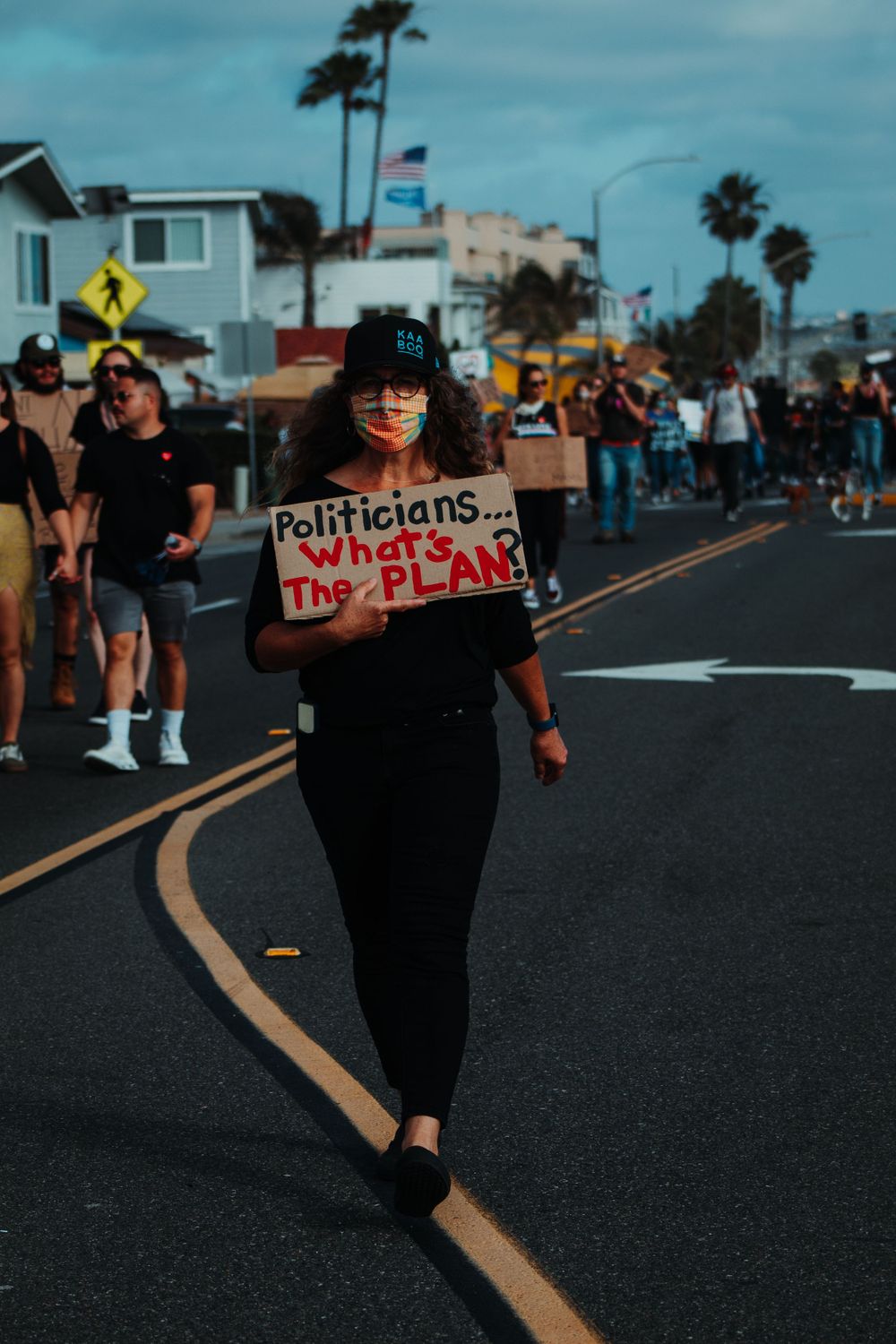 Woman Holding Sign at Black Lives Matter Protest in Carlsbad, CA