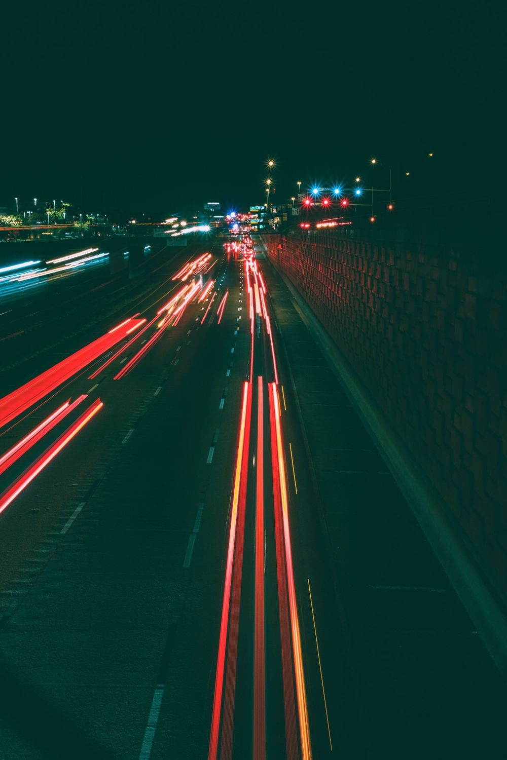 Long exposure of I-30 in Fort Worth, Texas