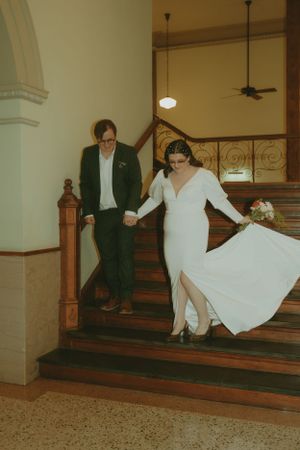 Fort Worth Texas downtown courthouse wedding photography-elopement photographer based in Texas with a vintage look and retro stylev